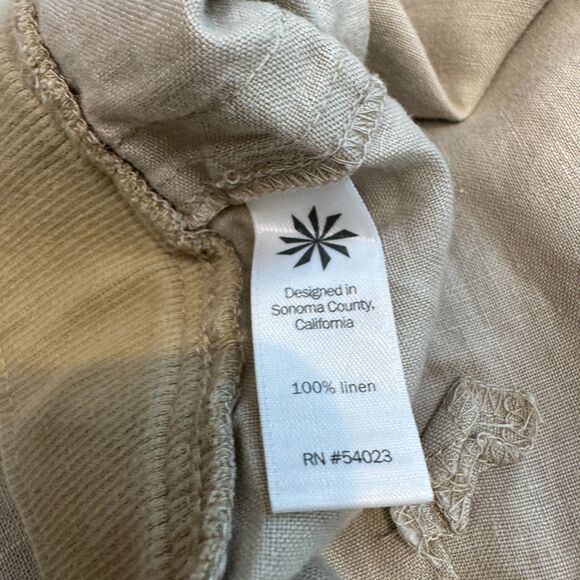 Athleta Tan Linen Drawstring Pull-On Shorts - Size 4, Lightweight Vacation Wear - Picture 8 of 8